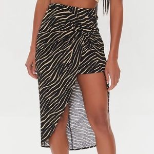 F21 Tiger Stripped Midi Skirt.